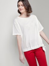 Lockeres T-Shirt im Material-Mix - Frauen - Whisper White Lockeres T-Shirt im Material-Mix - Frauen - Whisper White - 5 - TOM TAILOR