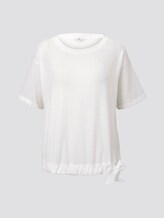 Lockeres T-Shirt im Material-Mix - Frauen - Whisper White Lockeres T-Shirt im Material-Mix - Frauen - Whisper White - 7 - TOM TAILOR