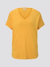 Basic T-shirt with a V-neckline - Women - deep golden yellow Basic T-shirt with a V-neckline - Women - deep golden yellow - 7 - TOM TAILOR