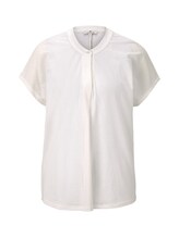 TOM TAILOR Damen T-Shirt mit Henley-Ausschnitt, weiß, Gr.L
