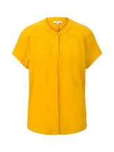 TOM TAILOR Damen T-Shirt mit Henley-Ausschnitt, gelb, Gr.XL