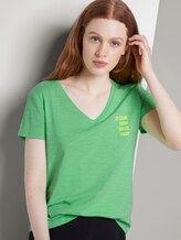 Print T-Shirt mit V-Ausschnitt - Frauen - dusty apple green Print T-Shirt mit V-Ausschnitt - Frauen - dusty apple green - 5 - TOM TAILOR Denim