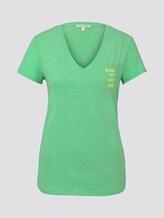 Print T-Shirt mit V-Ausschnitt - Frauen - dusty apple green Print T-Shirt mit V-Ausschnitt - Frauen - dusty apple green - 7 - TOM TAILOR Denim
