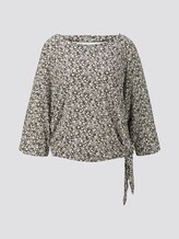 Gemustertes Shirt mit Knoten- und Ausschnittdetail - Frauen - khaki offwhite floral design Gemustertes Shirt mit Knoten- und Ausschnittdetail - Frauen - khaki offwhite floral design - 7 - TOM TAILOR