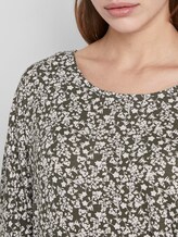 Gemustertes Shirt mit Knoten- und Ausschnittdetail - Frauen - khaki offwhite floral design Gemustertes Shirt mit Knoten- und Ausschnittdetail - Frauen - khaki offwhite floral design - 9 - TOM TAILOR