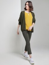 Gemustertes T-Shirt mit Mesh-Overlayer - Frauen - yellow dot design Gemustertes T-Shirt mit Mesh-Overlayer - Frauen - yellow dot design - 3 - TOM TAILOR