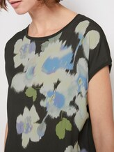 T-shirt in a material mix with a floral print - Women - Woodland Green T-shirt in a material mix with a floral print - Women - Woodland Green - 9 - TOM TAILOR