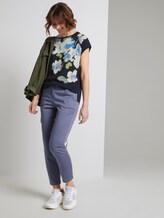T-Shirt im Material-Mix mit floralem Print - Frauen - Sky Captain Blue T-Shirt im Material-Mix mit floralem Print - Frauen - Sky Captain Blue - 3 - TOM TAILOR