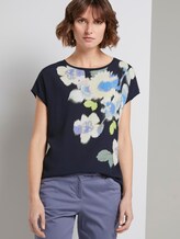 T-Shirt im Material-Mix mit floralem Print - Frauen - Sky Captain Blue T-Shirt im Material-Mix mit floralem Print - Frauen - Sky Captain Blue - 5 - TOM TAILOR