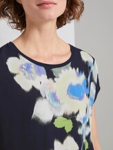 T-Shirt im Material-Mix mit floralem Print - Frauen - Sky Captain Blue T-Shirt im Material-Mix mit floralem Print - Frauen - Sky Captain Blue - 9 - TOM TAILOR