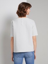 Strukturiertes Kurzarm-Sweatshirt - Frauen - Whisper White Strukturiertes Kurzarm-Sweatshirt - Frauen - Whisper White - 2 - TOM TAILOR
