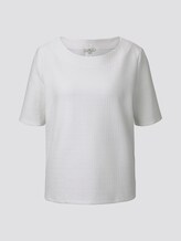Strukturiertes Kurzarm-Sweatshirt - Frauen - Whisper White Strukturiertes Kurzarm-Sweatshirt - Frauen - Whisper White - 7 - TOM TAILOR