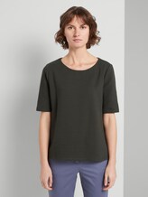 Strukturiertes Kurzarm-Sweatshirt - Frauen - Woodland Green Strukturiertes Kurzarm-Sweatshirt - Frauen - Woodland Green - 1 - TOM TAILOR