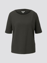 Strukturiertes Kurzarm-Sweatshirt - Frauen - Woodland Green Strukturiertes Kurzarm-Sweatshirt - Frauen - Woodland Green - 7 - TOM TAILOR