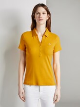 Poloshirt mit kleiner Stickerei - Frauen - deep golden yellow Poloshirt mit kleiner Stickerei - Frauen - deep golden yellow - 1 - TOM TAILOR