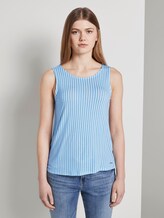 Gemustertes Top aus Jersey - Frauen - blue white vertical stripe Gemustertes Top aus Jersey - Frauen - blue white vertical stripe - 1 - TOM TAILOR Denim