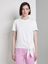 Lockeres T-Shirt mit Knotendetail - Frauen - Off White Lockeres T-Shirt mit Knotendetail - Frauen - Off White - 1 - TOM TAILOR Denim