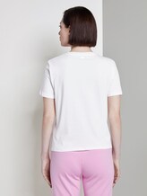 Lockeres T-Shirt mit Knotendetail - Frauen - Off White Lockeres T-Shirt mit Knotendetail - Frauen - Off White - 2 - TOM TAILOR Denim