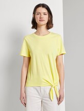 Loose T-shirt with knotted details - Women - daffodil yellow Loose T-shirt with knotted details - Women - daffodil yellow - 1 - TOM TAILOR Denim