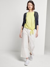 Loose T-shirt with knotted details - Women - daffodil yellow Loose T-shirt with knotted details - Women - daffodil yellow - 3 - TOM TAILOR Denim