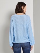 Lockeres Langarmshirt mit Streifenmuster - Frauen - blue white vertical stripe Lockeres Langarmshirt mit Streifenmuster - Frauen - blue white vertical stripe - 2 - TOM TAILOR Denim