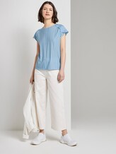 Lockeres T-Shirt mit Streifenmuster - Frauen - blue white vertical stripe Lockeres T-Shirt mit Streifenmuster - Frauen - blue white vertical stripe - 3 - TOM TAILOR Denim