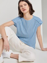 Lockeres T-Shirt mit Streifenmuster - Frauen - blue white vertical stripe Lockeres T-Shirt mit Streifenmuster - Frauen - blue white vertical stripe - 5 - TOM TAILOR Denim