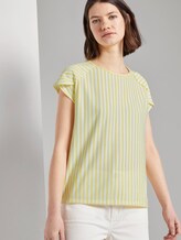 Lockeres T-Shirt mit Streifenmuster - Frauen - yellow white vertical stripe Lockeres T-Shirt mit Streifenmuster - Frauen - yellow white vertical stripe - 5 - TOM TAILOR Denim