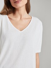 Strukturiertes T-Shirt mit V-Ausschnitt - Frauen - Off White Strukturiertes T-Shirt mit V-Ausschnitt - Frauen - Off White - 9 - TOM TAILOR Denim