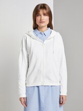 Loose sweat-jacket with a hood - Women - Off White Loose sweat-jacket with a hood - Women - Off White - 1 - TOM TAILOR Denim