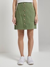Utility mini skirt with a button tab - Women - olive green Utility mini skirt with a button tab - Women - olive green - 1 - TOM TAILOR Denim