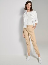 Slanke chino broek met elastische tailleband - Vrouwen - cream toffee Slanke chino broek met elastische tailleband - Vrouwen - cream toffee - 3 - TOM TAILOR