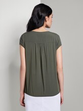 Kurzarm-Bluse mit umgelegtem V-Ausschnitt - Frauen - Woodland Green Kurzarm-Bluse mit umgelegtem V-Ausschnitt - Frauen - Woodland Green - 2 - TOM TAILOR