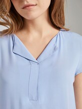 Kurzarm-Bluse mit umgelegtem V-Ausschnitt - Frauen - Parisienne Blue Kurzarm-Bluse mit umgelegtem V-Ausschnitt - Frauen - Parisienne Blue - 9 - TOM TAILOR
