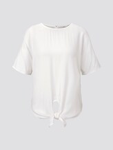 Gemusterte Kurzarm-Bluse mit Knotendetail - Frauen - Whisper White Gemusterte Kurzarm-Bluse mit Knotendetail - Frauen - Whisper White - 7 - TOM TAILOR