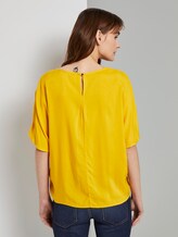 Gemusterte Kurzarm-Bluse mit Knotendetail - Frauen - deep golden yellow Gemusterte Kurzarm-Bluse mit Knotendetail - Frauen - deep golden yellow - 2 - TOM TAILOR