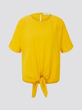 Gemusterte Kurzarm-Bluse mit Knotendetail - Frauen - deep golden yellow Gemusterte Kurzarm-Bluse mit Knotendetail - Frauen - deep golden yellow - 7 - TOM TAILOR