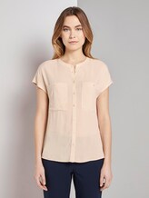 Blusenshirt mit Mao-Kragen - Frauen - soft vanilla Blusenshirt mit Mao-Kragen - Frauen - soft vanilla - 1 - TOM TAILOR
