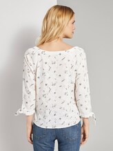 Schulterfreie Bluse mit Lochmusterung - Frauen - white khaki print on shiffli Schulterfreie Bluse mit Lochmusterung - Frauen - white khaki print on shiffli - 2 - TOM TAILOR