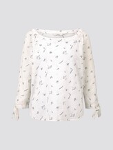 Schulterfreie Bluse mit Lochmusterung - Frauen - white khaki print on shiffli Schulterfreie Bluse mit Lochmusterung - Frauen - white khaki print on shiffli - 7 - TOM TAILOR