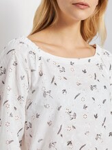 Schulterfreie Bluse mit Lochmusterung - Frauen - white khaki print on shiffli Schulterfreie Bluse mit Lochmusterung - Frauen - white khaki print on shiffli - 9 - TOM TAILOR