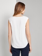 Blusen-Top mit V-Ausschnitt - Frauen - Whisper White Blusen-Top mit V-Ausschnitt - Frauen - Whisper White - 2 - TOM TAILOR