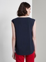Blusen-Top mit V-Ausschnitt - Frauen - Sky Captain Blue Blusen-Top mit V-Ausschnitt - Frauen - Sky Captain Blue - 2 - TOM TAILOR