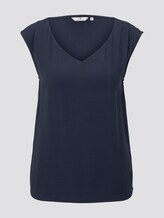 Blusen-Top mit V-Ausschnitt - Frauen - Sky Captain Blue Blusen-Top mit V-Ausschnitt - Frauen - Sky Captain Blue - 7 - TOM TAILOR