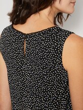Flowing blouse sleeveless - Women - black offwhite dot print Flowing blouse sleeveless - Women - black offwhite dot print - 10 - TOM TAILOR