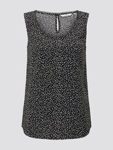 Flowing blouse sleeveless - Women - black offwhite dot print Flowing blouse sleeveless - Women - black offwhite dot print - 7 - TOM TAILOR