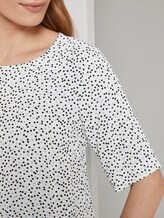 Short-sleeved blouse - Women - offwhite black dot print Short-sleeved blouse - Women - offwhite black dot print - 10 - TOM TAILOR
