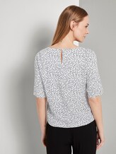 Short-sleeved blouse - Women - offwhite black dot print Short-sleeved blouse - Women - offwhite black dot print - 2 - TOM TAILOR