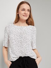 Short-sleeved blouse - Women - offwhite black dot print Short-sleeved blouse - Women - offwhite black dot print - 5 - TOM TAILOR