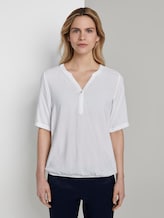 Henley-Bluse mit elastischem Bund - Frauen - Whisper White Henley-Bluse mit elastischem Bund - Frauen - Whisper White - 1 - TOM TAILOR